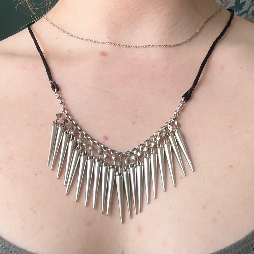 Silver Spike Necklace